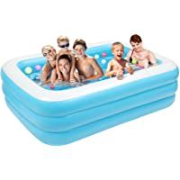 ARNTY Piscina Hinchable-Piscina Rectangular-Grande Piscina Infantil Piscina Duradera para Patio-Jardín-Fiesta al Aire…